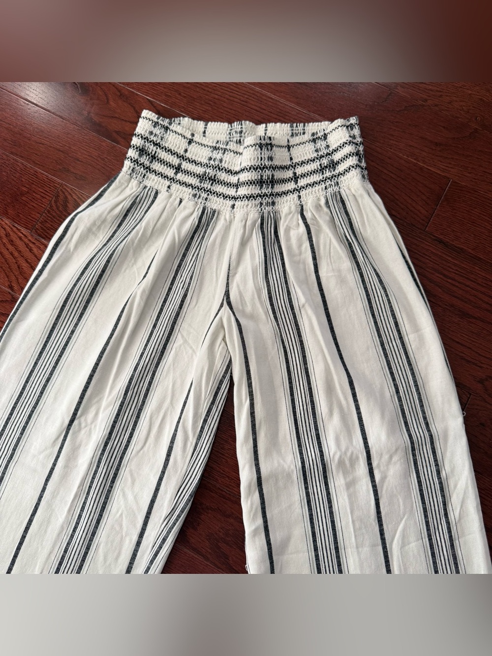 Rewash White and Gray Striped Wide Leg Pants Women’s Size Large NWOT - Picture 3 of 9